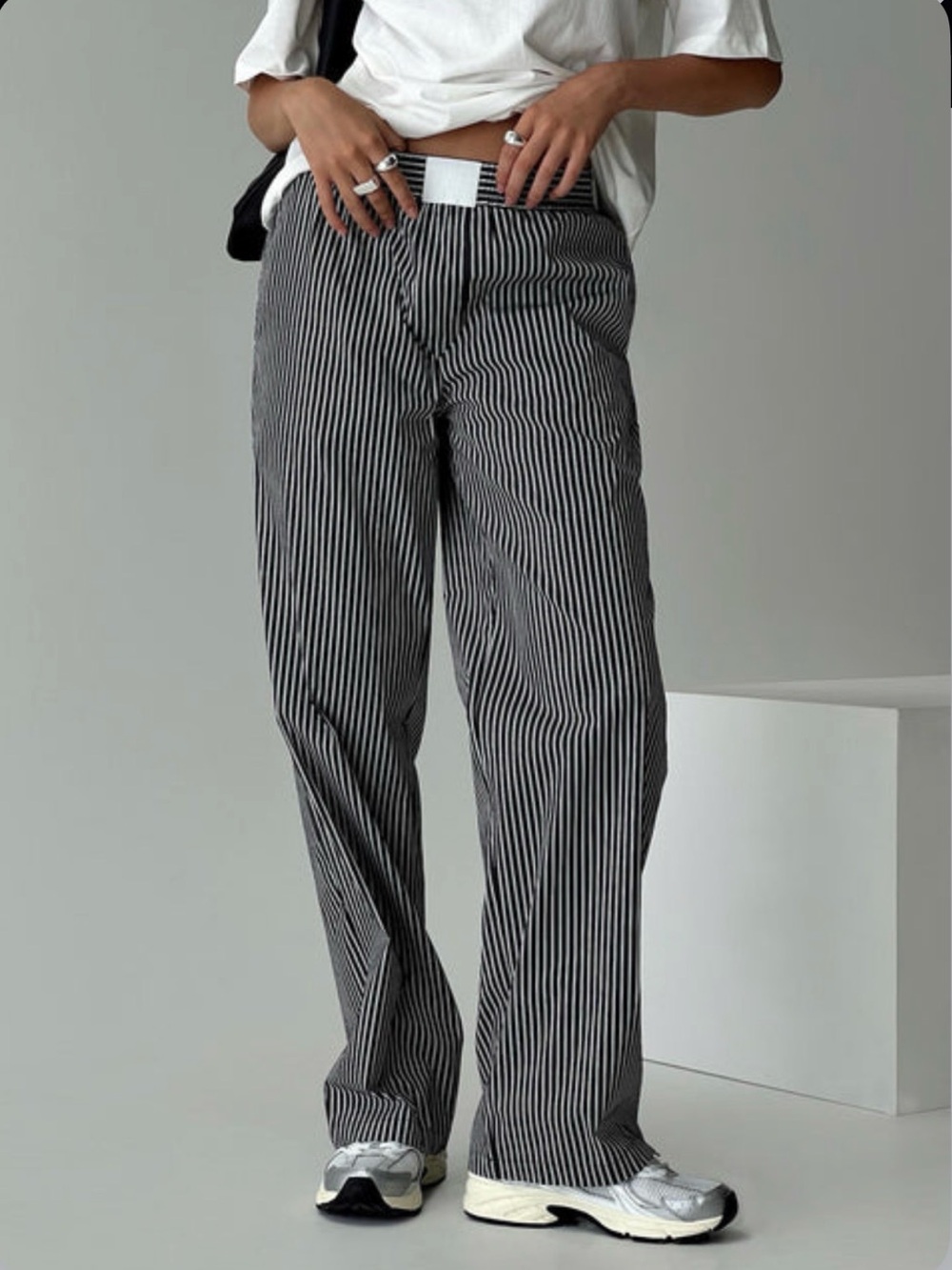 Lioness Cobain Pants in Onyx Stripe